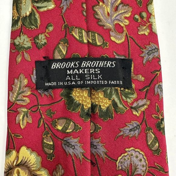 BROOKS BROTHERS MEN'S TIE RED/FLORAL - Picture 7 of 7
